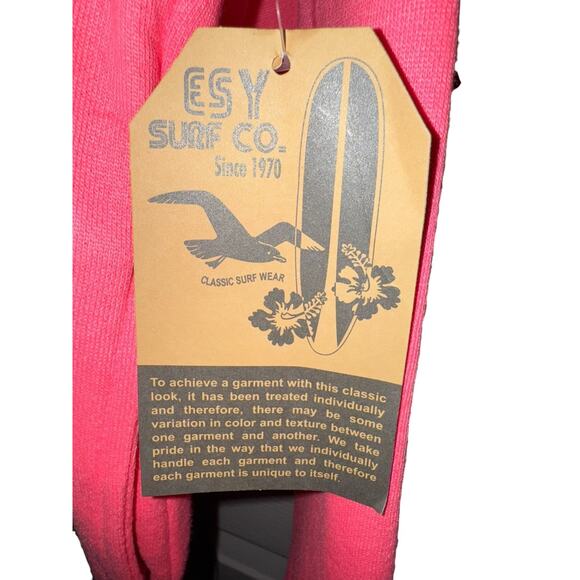 Key West Florida Quarter Zip Pullover Pink ESY Surf Co Classic Surfwear Medium - Picture 3 of 8